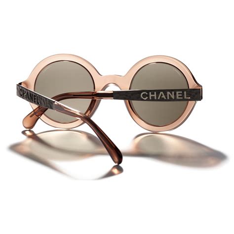 chanel brown round sunglasses